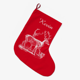 Personalisierte Rustikale Weihnachtsfarbe Großer Weihnachtsstrumpf