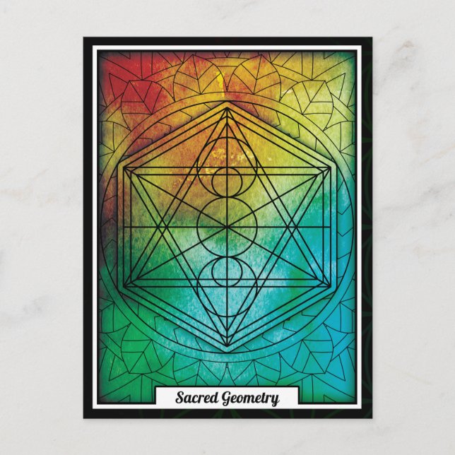 Personalisierte Sacred Geometry Mandala Postkarte (Vorderseite)