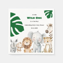 Personalisierte Safari-Baby-Shower-Servietten