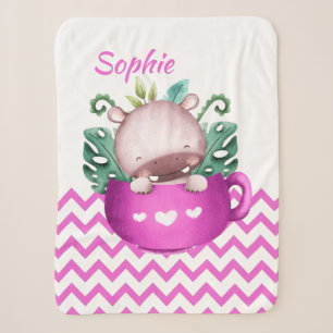 Personalisierte Safari-Tiere in einem Cup-Baby-Bla Sherpadecke