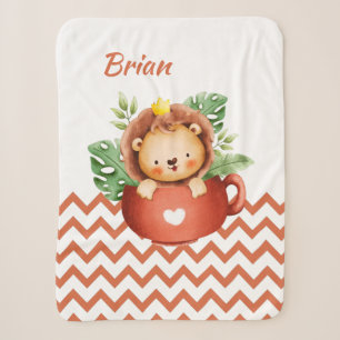 Personalisierte Safari-Tiere in einem Cup-Baby-Bla Sherpadecke