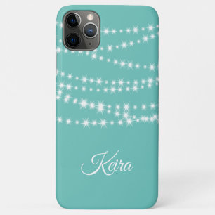 Personalisierte Saitenleuchten auf Türkis Case-Mate iPhone Hülle