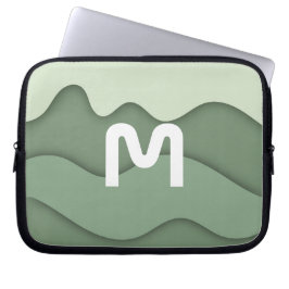 Personalisierte Salbei-Welle-Laptop-Hülle Laptopschutzhülle