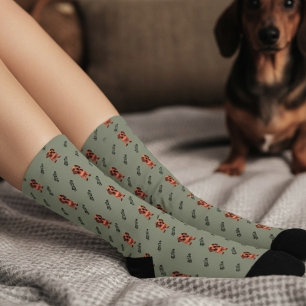 Personalisierte Salbeigrüne Hund-Foto-Socken Socken