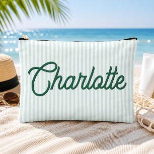 Personalisierte Salbeigrüne Minze Bay Reisetasche Zubehörtasche