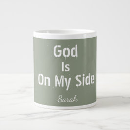 Personalisierte Salbeigrüne Name Gott Ist Auf Mein Jumbo-Tasse