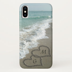 Personalisierte Sand-Herzen auf dem Strand Case-Mate iPhone Hülle