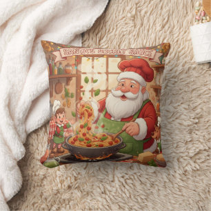 Personalisierte Santa Chef Pasta Nacht Kissen