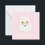 Personalisierte Santa Pink Hat Preppy-Farbe Mitteilungskarte<br><div class="desc">Personalisierte Santa Pink Hat Preppy-Aquarell-Karte</div>