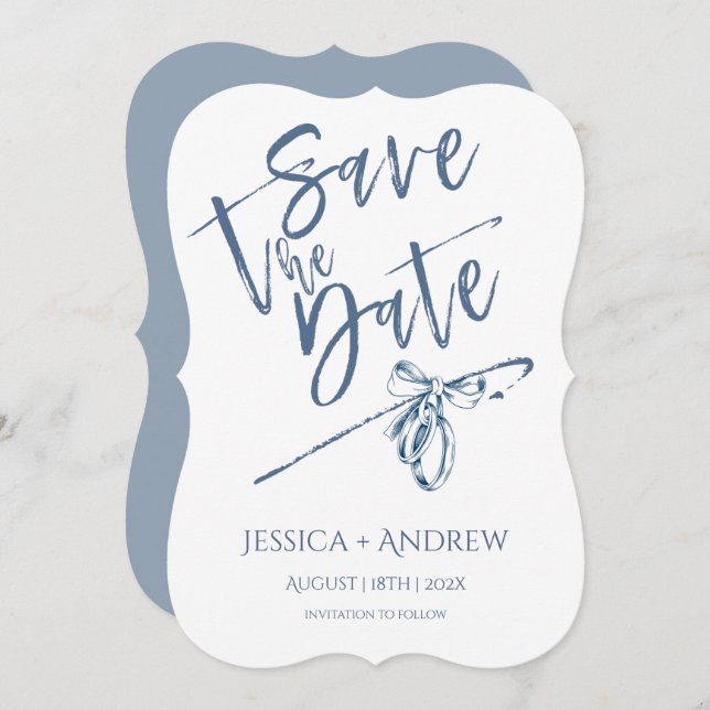 Personalisierte Save the Date Hochzeitkarte Einladung (Vorne/Hinten)