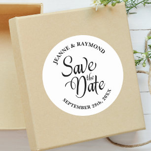 Personalisierte Save the Date Hochzeitsankündigung Runder Aufkleber