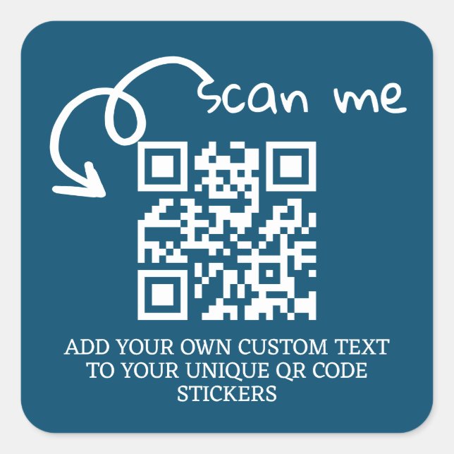 Personalisierte, scannable Website mit QR-Code Quadratischer Aufkleber (Vorderseite)