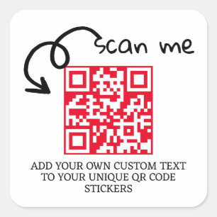 Personalisierte, scannable Website mit QR-Code Quadratischer Aufkleber