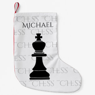 Personalisierte Schach King Classic Piece Moderne Kleiner Weihnachtsstrumpf