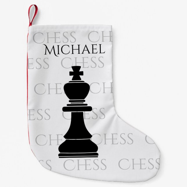 Personalisierte Schach King Classic Piece Moderne Kleiner Weihnachtsstrumpf (Vorderseite)
