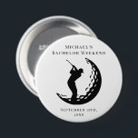 Personalisierte Schaltfläche | Bachelor Golf Weeke Button<br><div class="desc">Personalisierte Schaltfläche | Die Personalisierten Buttons des Bachelor Golf Weekend sind die perfekte Kulisse für Ihre Freunde, um sich an Ihren besonderen Tag zu erinnern. Herzlich willkommen zu einer lustigen und unvergesslichen Junggesellen-Party! Fügen Sie diesem Design Ihre benutzerdefinierte Formulierung hinzu, indem Sie die "Diese Vorlage bearbeiten"-Felder auf der rechten Seite...</div>