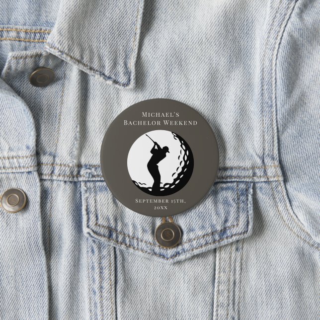 Personalisierte Schaltfläche | Bachelor Golf Weeke Button (Beispiel)