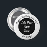 Personalisierte Schaltfläche für 60. Geburtstag Button<br><div class="desc">Benutzerdefinierte 60. Geburtstags-Foto-Party-Supplies oder -Favoriten - Hinzufügen von Pinbackschaltflächen für Bilder oder Bilder.</div>