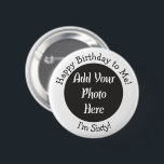 Personalisierte Schaltfläche für 60. Geburtstag Button<br><div class="desc">Benutzerdefinierte 60. Geburtstags-Foto-Party-Supplies oder -Favoriten - Hinzufügen von Pinbackschaltflächen für Bilder oder Bilder.</div>