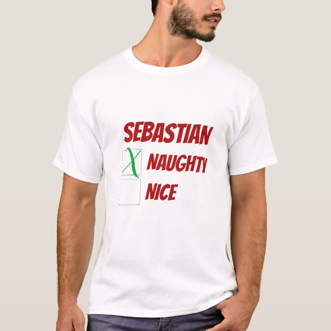 Personalisierte schändliche Weihnachtsneuheit T-Shirt (Vorderseite)