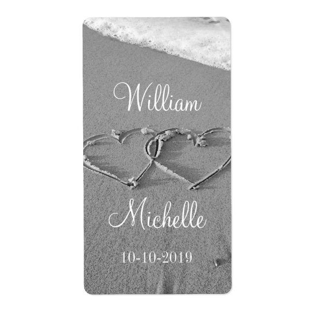 Personalisierte, schicke Hochzeitsweinetiketten (Vorne)