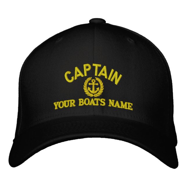 Personalisierte Schiffskapitäne mit Anker Bestickte Baseballkappe (Vorderseite)
