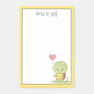 Personalisierte Schildkröte mit Luftballon Post-it Klebezettel