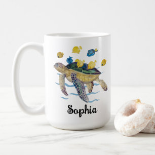 Personalisierte Schildkröten-Tasse, Schildkrötenge Kaffeetasse