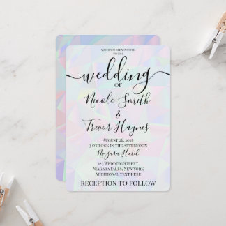 Personalisierte schillernde geometrische Hochzeit Einladung