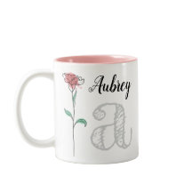 Personalisierte Schleife mit Namen, Initial, Rose