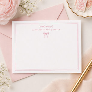 Personalisierte Schleifen-Baby-Shower-Notkarten Mitteilungskarte