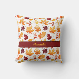 Personalisierte, schlichte Herbstblätter Kissen