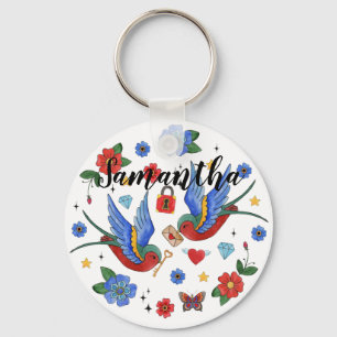 Personalisierte Schlüsselkette Traditioneller Bird Schlüsselanhänger