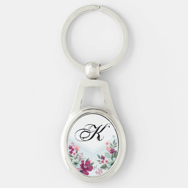 Personalisierte Schlüsselkette Tropische Blume auf Schlüsselanhänger (Vorderseite)