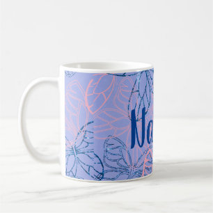 Personalisierte Schmetterlinge Blume Kaffee Tasse, Kaffeetasse