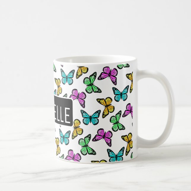 Personalisierte Schmetterlinge Kaffeetasse (Rechts)