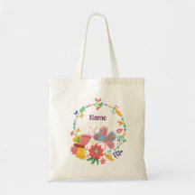Personalisierte Schmetterlings-Blumen-Tasche