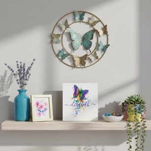 Personalisierte Schmetterlings-Spritzerkunst Fotoplatte