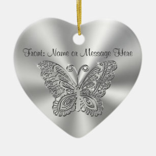 Personalisierte Schmetterlingsverzierung, 2 Seiten Keramik Ornament