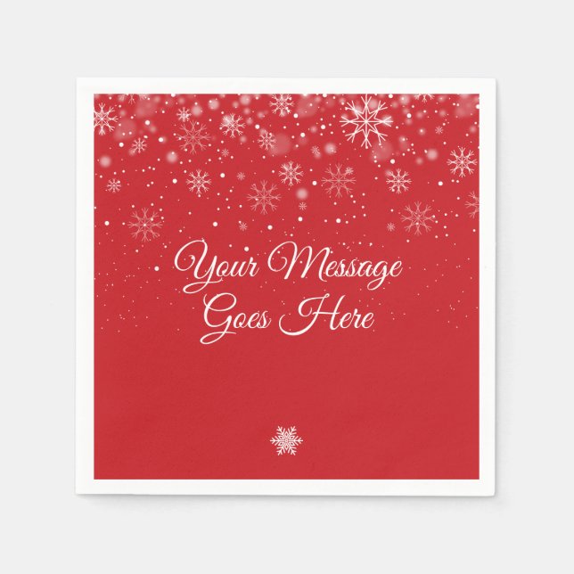 Personalisierte Schneeflocken Frohe Weihnachten Serviette (Vorderseite)