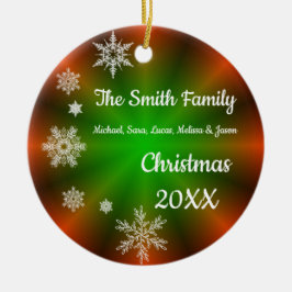 Personalisierte Schneeflocken Keramik Ornament