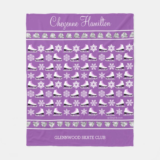 Personalisierte Schneeflocken und Zahl Fleecedecke (Vorderseite)