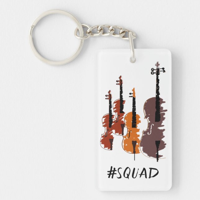 Personalisierte Schnur-Instrument-Gruppe-Musik Schlüsselanhänger (Vorderseite)