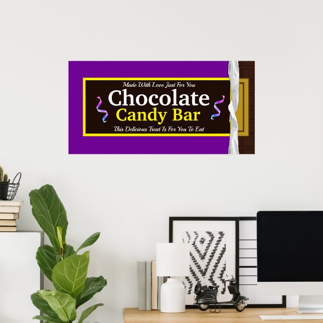 Personalisierte Schokolade Candy Bar Banner Poster (Heimbüro)
