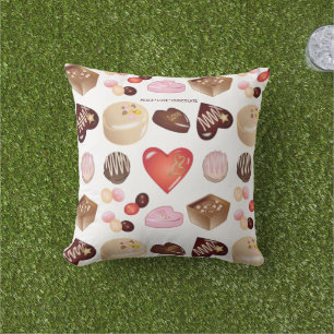 Personalisierte Schokolade Candy Heart Muster Kissen