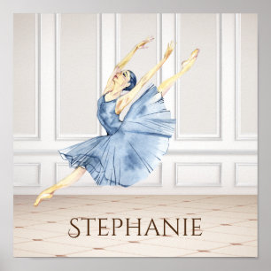 Personalisierte schöne Ballerina im Ballettstudio Poster