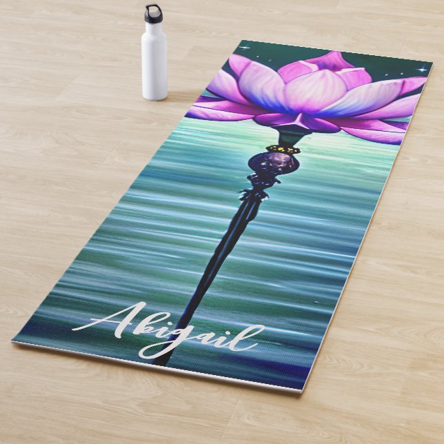 Personalisierte Schöne Moonlit Pink Lotus Blume Yogamatte (Beispiel)