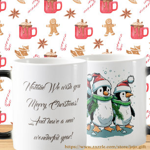 Personalisierte schöne Schrift für Weihnachten Verwandlungstasse