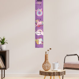 Personalisierte schöne unicorn Girls Growth Chart Poster