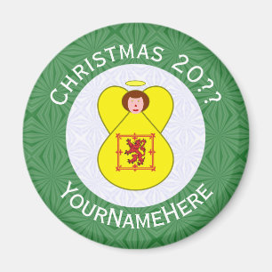 Personalisierte Schottischer Löwe Engel Weihnachts Magnet